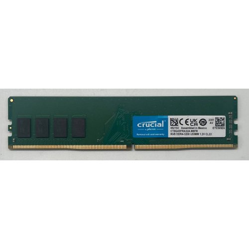 Озп Crucial DDR4 8GB 3200Mhz (CT8G4DFRA32A) (Відновлено продавцем, 705099) купити з перевіркою сумісності: огляд, характеристики, ціна у Києві, Львові, Вінниці, Хмельницькому, Івано-Франківську, Україні | інтернет-магазин TELEMART.UA фото