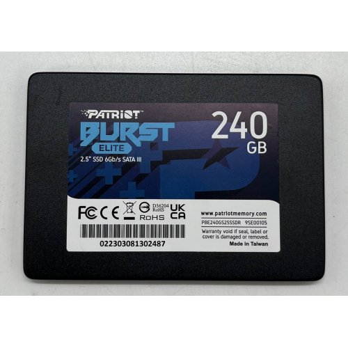 Ssd-диск Patriot Burst Elite 3D NAND TLC 240GB 2.5" (PBE240GS25SSDR) (Відновлено продавцем, 705127) купити з перевіркою сумісності: огляд, характеристики, ціна у Києві, Львові, Вінниці, Хмельницькому, Івано-Франківську, Україні | інтернет-магазин TELEMART.UA фото