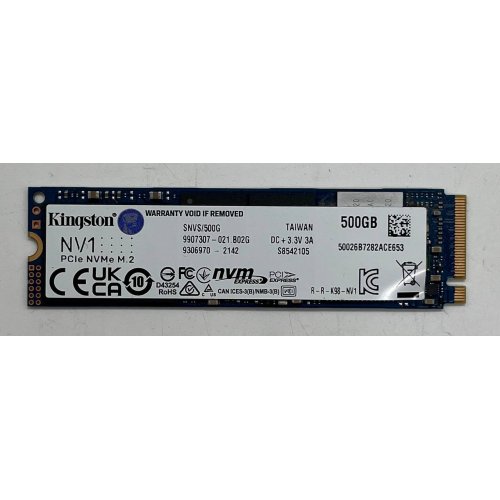 Ssd-диск Kingston NV1 500GB M.2 (2280 PCI-E) NVMe x4 (SNVS/500G) (Відновлено продавцем, 705128) купити з перевіркою сумісності: огляд, характеристики, ціна у Києві, Львові, Вінниці, Хмельницькому, Івано-Франківську, Україні | інтернет-магазин TELEMART.UA фото