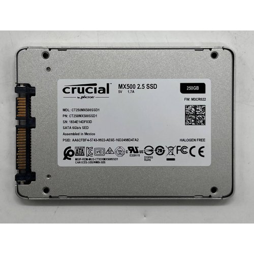 Ssd-диск Crucial MX500 TLC 250GB 2.5" (CT250MX500SSD1) (Відновлено продавцем, 705139) купити з перевіркою сумісності: огляд, характеристики, ціна у Києві, Львові, Вінниці, Хмельницькому, Івано-Франківську, Україні | інтернет-магазин TELEMART.UA фото