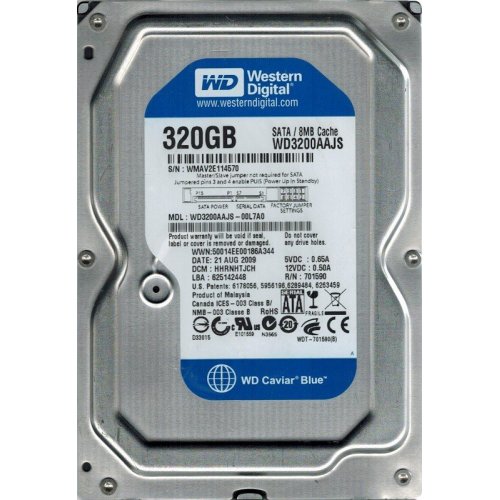 Жорсткий диск Western Digital Caviar Blue 320GB 8MB 3.5" (WD3200AAJS) (Відновлено продавцем, 705142) купити з перевіркою сумісності: огляд, характеристики, ціна у Києві, Львові, Вінниці, Хмельницькому, Івано-Франківську, Україні | інтернет-магазин TELEMART.UA фото