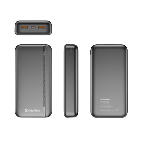 Powerbank ColorWay 20000mAh EnergyPlus 22.5W (CW-PB200LPB4BK-PD) Black купити в Україні: Київ, Львів, Хмельницький, Тернопіль, Івано-Франківськ | Низька ціна, відгуки, характеристики від TELEMART фото
