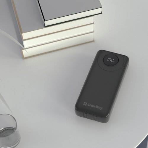 Powerbank ColorWay 20000mAh EnergyPlus 22.5W (CW-PB200LPB4BK-PDD) Black купить в Украине: Киев, Днепр, Харьков, Одесса  | Низкая цена, отзывы, характеристики от TELEMART фото