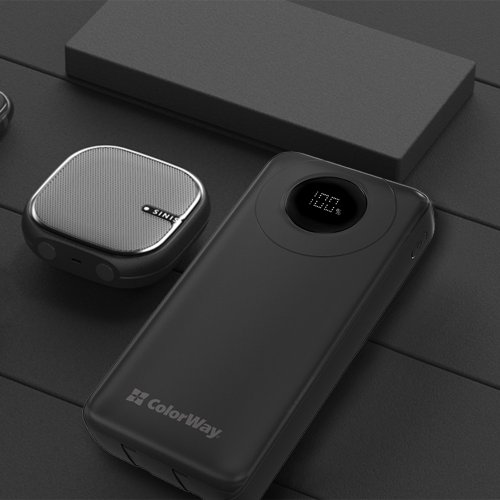 Powerbank ColorWay 20000mAh EnergyPlus 22.5W (CW-PB200LPB4BK-PDD) Black купить в Украине: Киев, Днепр, Харьков, Одесса  | Низкая цена, отзывы, характеристики от TELEMART фото