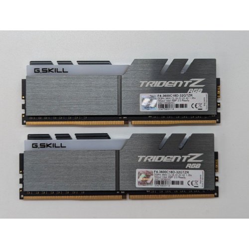 Озп G.Skill DDR4 32GB (2x16GB) 3600Mhz Trident Z RGB (F4-3600C18D-32GTZR) (Відновлено продавцем, 705563) купити з перевіркою сумісності: огляд, характеристики, ціна у Києві, Львові, Вінниці, Хмельницькому, Івано-Франківську, Україні | інтернет-магазин TELEMART.UA фото