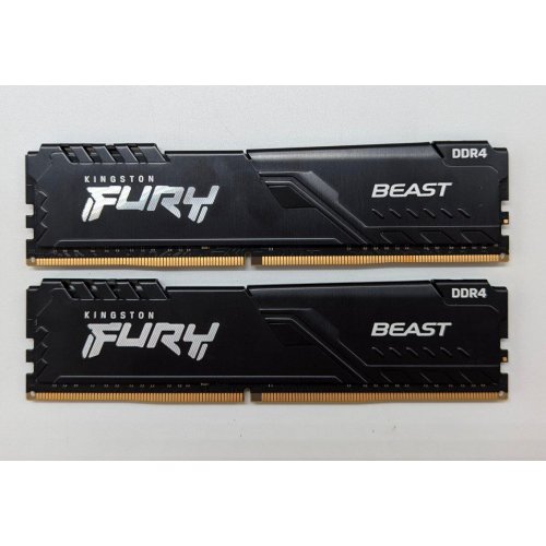 Озп Kingston DDR4 16GB (2x8GB) 2666Mhz FURY Beast Black (KF426C16BBK2/16) (Відновлено продавцем, 705567) купити з перевіркою сумісності: огляд, характеристики, ціна у Києві, Львові, Вінниці, Хмельницькому, Івано-Франківську, Україні | інтернет-магазин TELEMART.UA фото