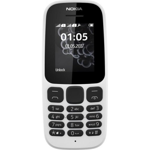 Купить Мобильный телефон Nokia 105 Single Sim New (A00028371) White - цена в Харькове, Киеве, Днепре, Одессе
в интернет-магазине Telemart фото