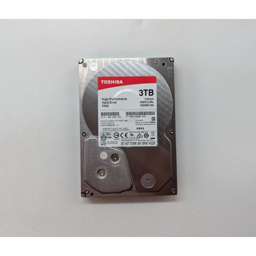 Жорсткий диск Toshiba P300 3TB 64MB 7200RPM 3.5'' (HDWD130UZSVA) (Відновлено продавцем, 705673) купити з перевіркою сумісності: огляд, характеристики, ціна у Києві, Львові, Вінниці, Хмельницькому, Івано-Франківську, Україні | інтернет-магазин TELEMART.UA фото