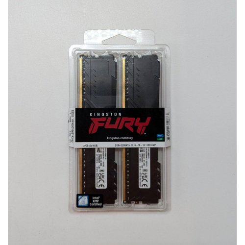 Озп Kingston DDR4 16GB (2x8GB) 3200Mhz FURY Beast Black (KF432C16BBK2/16) (Відновлено продавцем, 705697) купити з перевіркою сумісності: огляд, характеристики, ціна у Києві, Львові, Вінниці, Хмельницькому, Івано-Франківську, Україні | інтернет-магазин TELEMART.UA фото