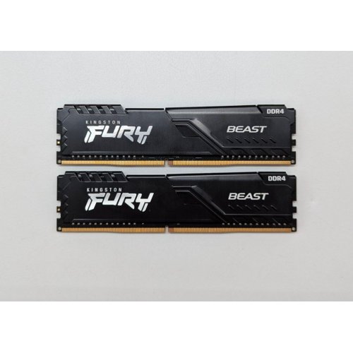 Озп Kingston DDR4 16GB (2x8GB) 3200Mhz FURY Beast Black (KF432C16BBK2/16) (Відновлено продавцем, 705697) купити з перевіркою сумісності: огляд, характеристики, ціна у Києві, Львові, Вінниці, Хмельницькому, Івано-Франківську, Україні | інтернет-магазин TELEMART.UA фото