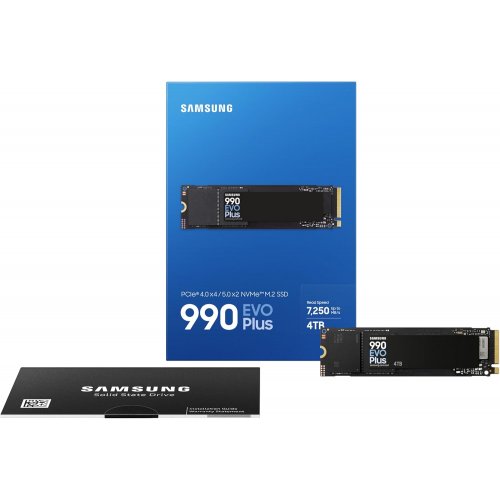 SSD-диск Samsung 990 EVO Plus V-NAND TLC 4TB M.2 (2280 PCI-E) NVMe 2.0 (MZ-V9S4T0BW) купити з перевіркою сумісності: огляд, характеристики, ціна у Києві, Львові, Вінниці, Хмельницькому, Івано-Франківську, Україні | інтернет-магазин TELEMART.UA фото