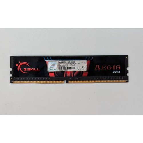 Купить Озу G.Skill DDR4 8GB 3200Mhz Aegis (F4-3200C16S-8GIS) (Восстановлено продавцом, 706028) с проверкой совместимости: обзор, характеристики, цена в Киеве, Днепре, Одессе, Харькове, Украине | интернет-магазин TELEMART.UA фото