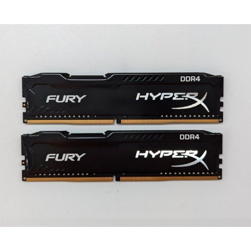 Озп Kingston DDR4 16GB (2x8GB) 3200Mhz HyperX Fury Black (HX432C18FB2K2/16) (Відновлено продавцем, 706081) купити з перевіркою сумісності: огляд, характеристики, ціна у Києві, Львові, Вінниці, Хмельницькому, Івано-Франківську, Україні | інтернет-магазин TELEMART.UA фото