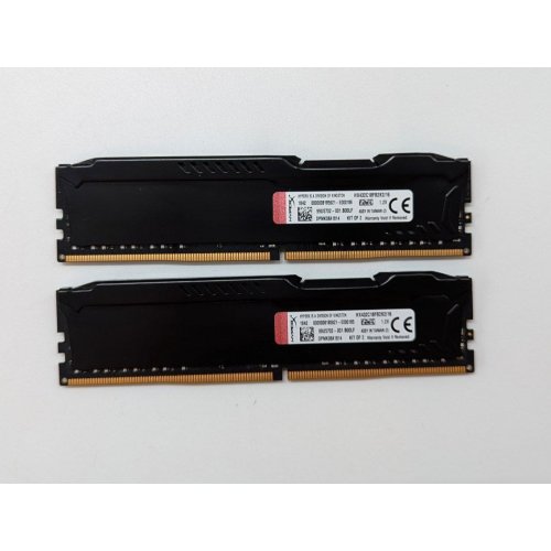 Озп Kingston DDR4 16GB (2x8GB) 3200Mhz HyperX Fury Black (HX432C18FB2K2/16) (Відновлено продавцем, 706081) купити з перевіркою сумісності: огляд, характеристики, ціна у Києві, Львові, Вінниці, Хмельницькому, Івано-Франківську, Україні | інтернет-магазин TELEMART.UA фото