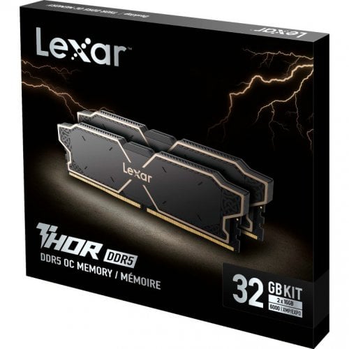 Купить ОЗУ Lexar DDR5 32GB (2x16GB) 6000Mhz Thor Black (LD5U16G60C38LG-RGD) с проверкой совместимости: обзор, характеристики, цена в Киеве, Днепре, Одессе, Харькове, Украине | интернет-магазин TELEMART.UA фото