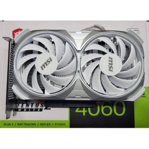 Уцінка відеокарта MSI GeForce RTX 4060 VENTUS 2X WHITE OC 8192MB (RTX 4060 VENTUS 2X WHITE 8G OC) (Сліди використання, 706449) купити з перевіркою сумісності: огляд, характеристики, ціна у Києві, Львові, Вінниці, Хмельницькому, Івано-Франківську, Україні | інтернет-магазин TELEMART.UA фото