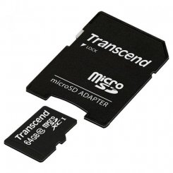Карта пам'яті Transcend microSDXC 64GB Class 10 UHS-I R45MB/s (с адаптером) (TS64GUSDXC10)