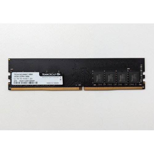 Озп Team 16 GB DDR4 2666 MHz Elite (TED416G2666C19BK) (Відновлено продавцем, 706553) купити з перевіркою сумісності: огляд, характеристики, ціна у Києві, Львові, Вінниці, Хмельницькому, Івано-Франківську, Україні | інтернет-магазин TELEMART.UA фото