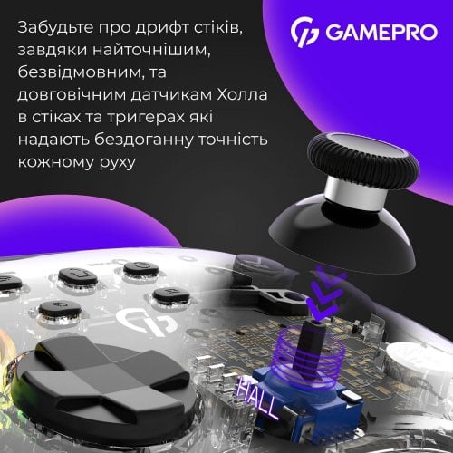 Купить Игровой манипулятор GamePro GPX13 RGB Wireless Transparent - цена в Харькове, Киеве, Днепре, Одессе
в интернет-магазине Telemart фото