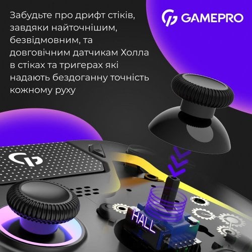 Купить Игровой манипулятор GamePro GPS13 RGB Wireless Black - цена в Харькове, Киеве, Днепре, Одессе
в интернет-магазине Telemart фото