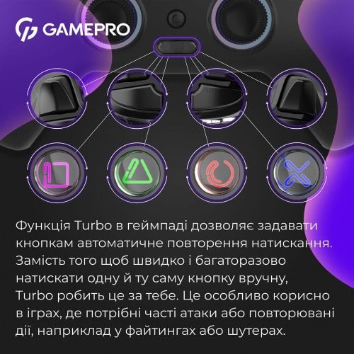 Купить Игровой манипулятор GamePro GPS13 RGB Wireless Black - цена в Харькове, Киеве, Днепре, Одессе
в интернет-магазине Telemart фото