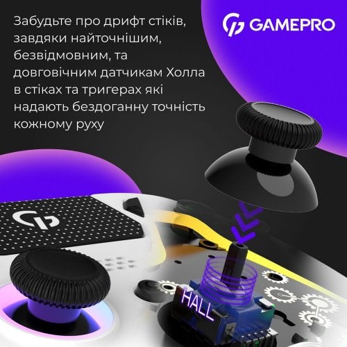 Купить Игровой манипулятор GamePro GPS13 RGB Wireless White - цена в Харькове, Киеве, Днепре, Одессе
в интернет-магазине Telemart фото