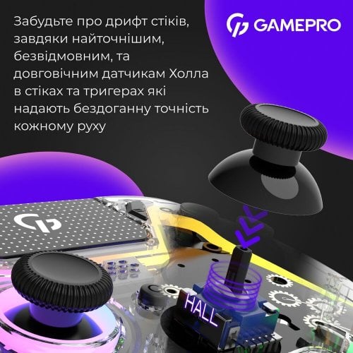 Купить Игровой манипулятор GamePro GPS13 RGB Wireless Transparent - цена в Харькове, Киеве, Днепре, Одессе
в интернет-магазине Telemart фото