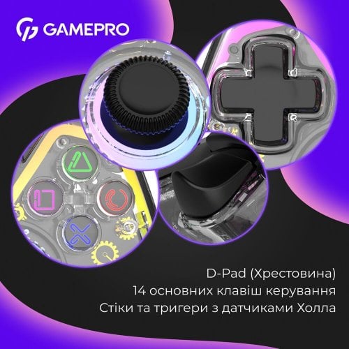 Купить Игровой манипулятор GamePro GPS13 RGB Wireless Transparent - цена в Харькове, Киеве, Днепре, Одессе
в интернет-магазине Telemart фото