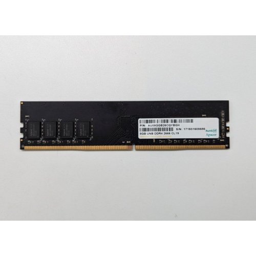 Озп Apacer DDR4 8GB 2666Mhz (AU08GGB26CQYBGH) (Відновлено продавцем, 706634) купити з перевіркою сумісності: огляд, характеристики, ціна у Києві, Львові, Вінниці, Хмельницькому, Івано-Франківську, Україні | інтернет-магазин TELEMART.UA фото