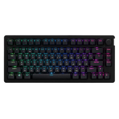 Купити Клавіатура HyperX Alloy Rise 75 PBT RGB Mechnical HyperX Red Wireless (91Y91AA) Black - ціна в Києві, Львові, Вінниці, Хмельницькому, Франківську, Україні | інтернет-магазин TELEMART.UA фото