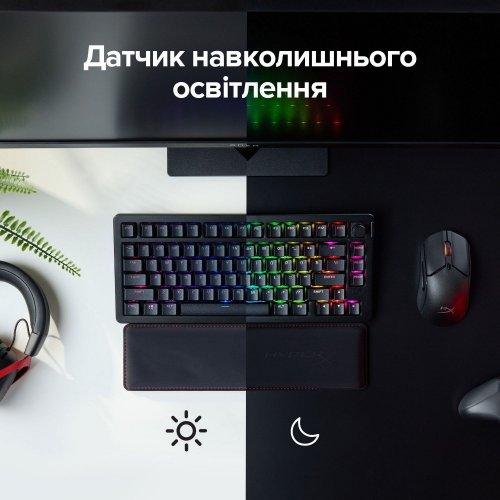 Купити Клавіатура HyperX Alloy Rise 75 PBT RGB Mechnical HyperX Red Wireless (91Y91AA) Black - ціна в Києві, Львові, Вінниці, Хмельницькому, Франківську, Україні | інтернет-магазин TELEMART.UA фото