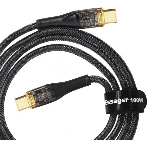 Купить Кабель Essager Interstellar Transparent Design USB Type-C to USB Type-C 100W 1m (EXCTT1-XJ01-P) Black - цена в Харькове, Киеве, Днепре, Одессе
в интернет-магазине Telemart фото