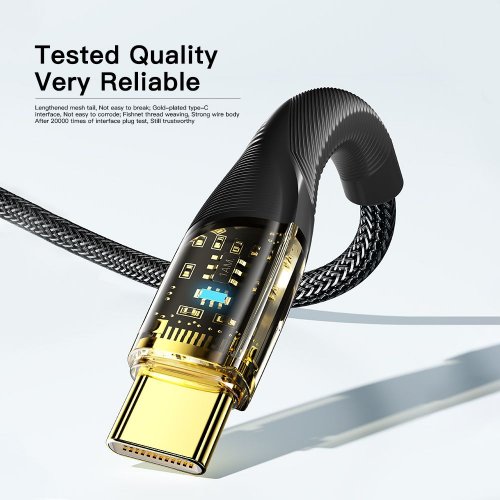 Купить Кабель Essager Interstellar Transparent Design USB Type-C to USB Type-C 100W 1m (EXCTT1-XJ01-P) Black - цена в Харькове, Киеве, Днепре, Одессе
в интернет-магазине Telemart фото