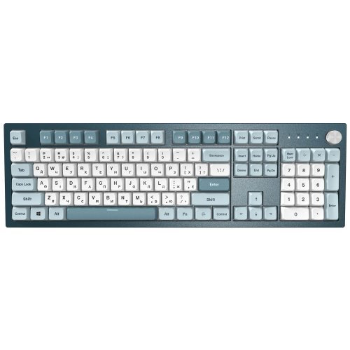 Купить Клавиатура Montech MKey Freedom RGB Mechanical GateronG Pro 2.0 Red Switch (MK105FR) Blue/White - цена в Харькове, Киеве, Днепре, Одессе
в интернет-магазине Telemart фото
