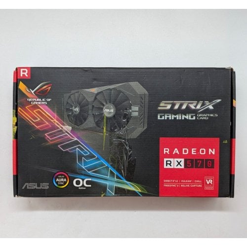 Відеокарта Asus ROG Radeon RX 570 STRIX 4096MB (ROG-STRIX-RX570-O4G-GAMING) (Відновлено продавцем, 707279) купити з перевіркою сумісності: огляд, характеристики, ціна у Києві, Львові, Вінниці, Хмельницькому, Івано-Франківську, Україні | інтернет-магазин TELEMART.UA фото