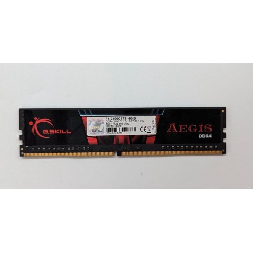 Озп G.Skill DDR4 4GB 2400Mhz Aegis (F4-2400C17S-4GIS) (Відновлено продавцем, 707379) купити з перевіркою сумісності: огляд, характеристики, ціна у Києві, Львові, Вінниці, Хмельницькому, Івано-Франківську, Україні | інтернет-магазин TELEMART.UA фото