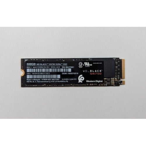 Купить Ssd-диск Western Digital Black SN750 500GB M.2 (2280 PCI-E) NVMe x4 (WDS500G3X0C) (Восстановлено продавцом, 707574) с проверкой совместимости: обзор, характеристики, цена в Киеве, Днепре, Одессе, Харькове, Украине | интернет-магазин TELEMART.UA фото