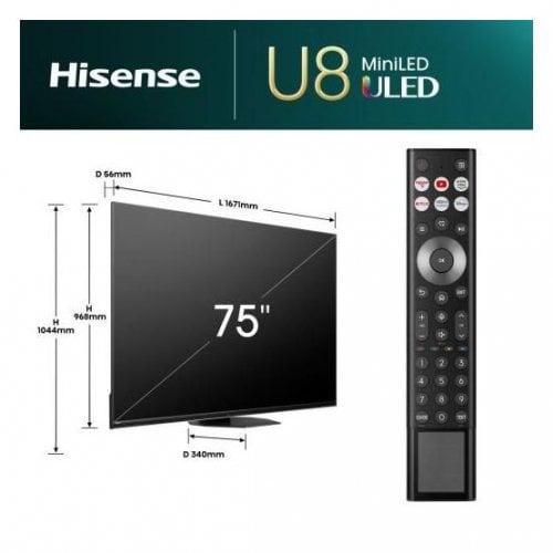 Купить Телевизор Hisense 75" 75U8NQ Black - цена в Харькове, Киеве, Днепре, Одессе
в интернет-магазине Telemart фото