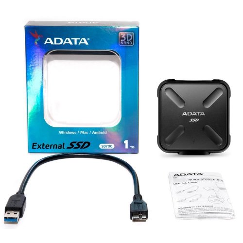 Продать SSD-диск ADATA SD700 Black 1TB USB 3.1 (ASD700-1TU3-CBK) по Trade-In интернет-магазине Телемарт - Киев, Днепр, Украина фото
