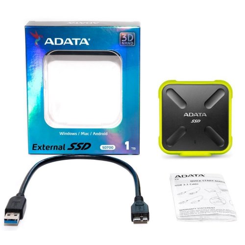 Продать SSD-диск ADATA SD700 Yellow 1TB USB 3.1 (ASD700-1TU3-CYL) по Trade-In интернет-магазине Телемарт - Киев, Днепр, Украина фото