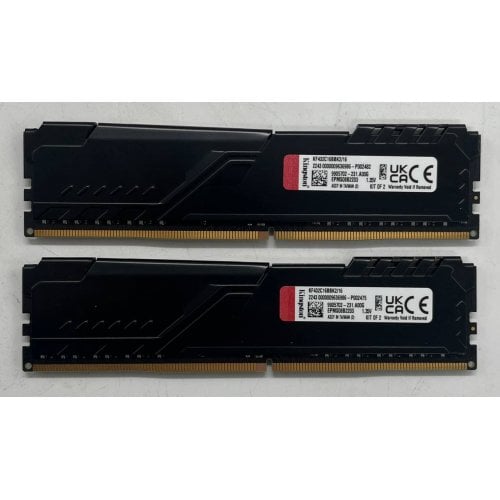 Купить Озу Kingston DDR4 16GB (2x8GB) 3200Mhz FURY Beast Black (KF432C16BBK2/16) (Восстановлено продавцом, 708978) с проверкой совместимости: обзор, характеристики, цена в Киеве, Днепре, Одессе, Харькове, Украине | интернет-магазин TELEMART.UA фото