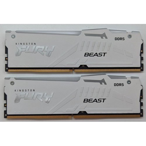 Купить Озу Kingston DDR5 64GB (2x32GB) 5600Mhz FURY Beast RGB White (KF556C36BWEAK2-64) (Восстановлено продавцом, 709190) с проверкой совместимости: обзор, характеристики, цена в Киеве, Днепре, Одессе, Харькове, Украине | интернет-магазин TELEMART.UA фото