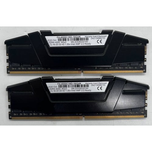 Купить Озу G.Skill DDR4 16GB (2x8GB) 4000Mhz Ripjaws V Black (F4-4000C18D-16GVK) (Восстановлено продавцом, 709461) с проверкой совместимости: обзор, характеристики, цена в Киеве, Днепре, Одессе, Харькове, Украине | интернет-магазин TELEMART.UA фото