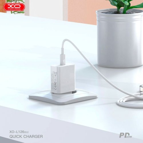 Купить Сетевое зарядное устройство XO L126 USB Type-C 20W White - цена в Харькове, Киеве, Днепре, Одессе
в интернет-магазине Telemart фото