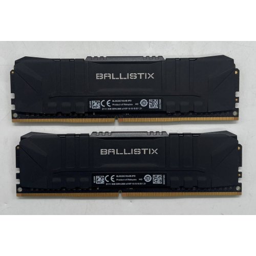 Купить Озу Crucial DDR4 16GB (2x8GB) 2666Mhz Ballistix Black (BL2K8G26C16U4B) (Восстановлено продавцом, 709525) с проверкой совместимости: обзор, характеристики, цена в Киеве, Днепре, Одессе, Харькове, Украине | интернет-магазин TELEMART.UA фото