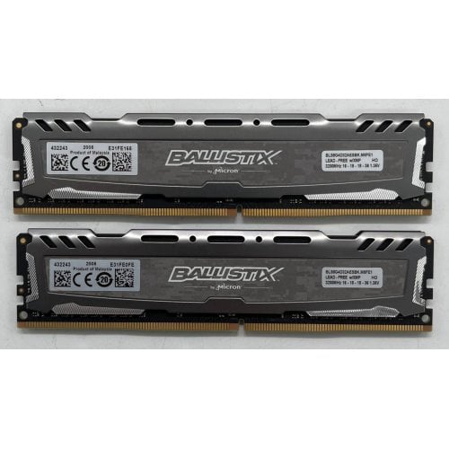 Купить Озу Crucial DDR4 16GB (2x8GB) 3200Mhz Ballistix Sport LT Gray (BLS2K8G4D32AESBK) (Восстановлено продавцом, 709822) с проверкой совместимости: обзор, характеристики, цена в Киеве, Днепре, Одессе, Харькове, Украине | интернет-магазин TELEMART.UA фото