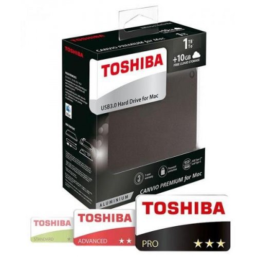 Зовнішній HDD Toshiba Canvio Premium Mac 1TB (HDTW110EBMAA) Gray купити в Україні: Київ, Львів, Хмельницький, Тернопіль, Івано-Франківськ | Низька ціна, відгуки, характеристики від TELEMART фото