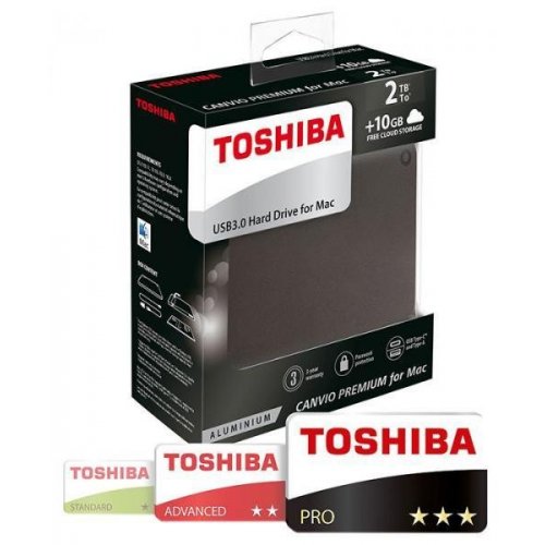 Купить Внешний HDD Toshiba Canvio Premium Mac 2TB (HDTW120EBMCA) Gray - цена в Харькове, Киеве, Днепре, Одессе
в интернет-магазине Telemart фото