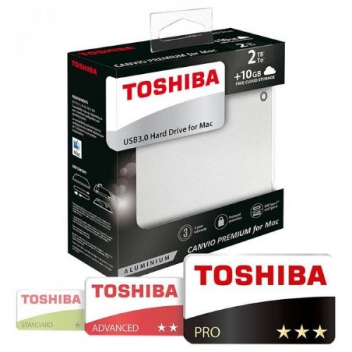 Купить Внешний HDD Toshiba Canvio Premium Mac 2TB (HDTW120ECMCA) Silver - цена в Харькове, Киеве, Днепре, Одессе
в интернет-магазине Telemart фото