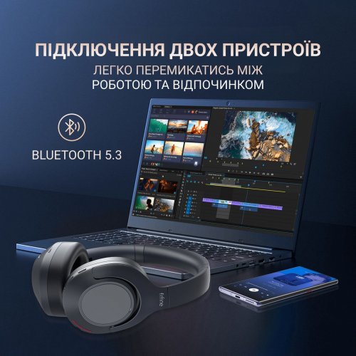 Навушники Fifine X3 Wireless Black купити в Україні: Київ, Львів, Хмельницький, Тернопіль, Івано-Франківськ | Низька ціна, відгуки, характеристики від TELEMART фото
